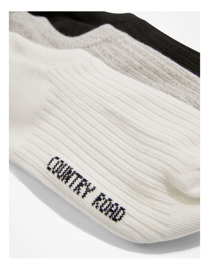 Australian Cotton Blend Rib Secret Sock Pack of 3 in Multi