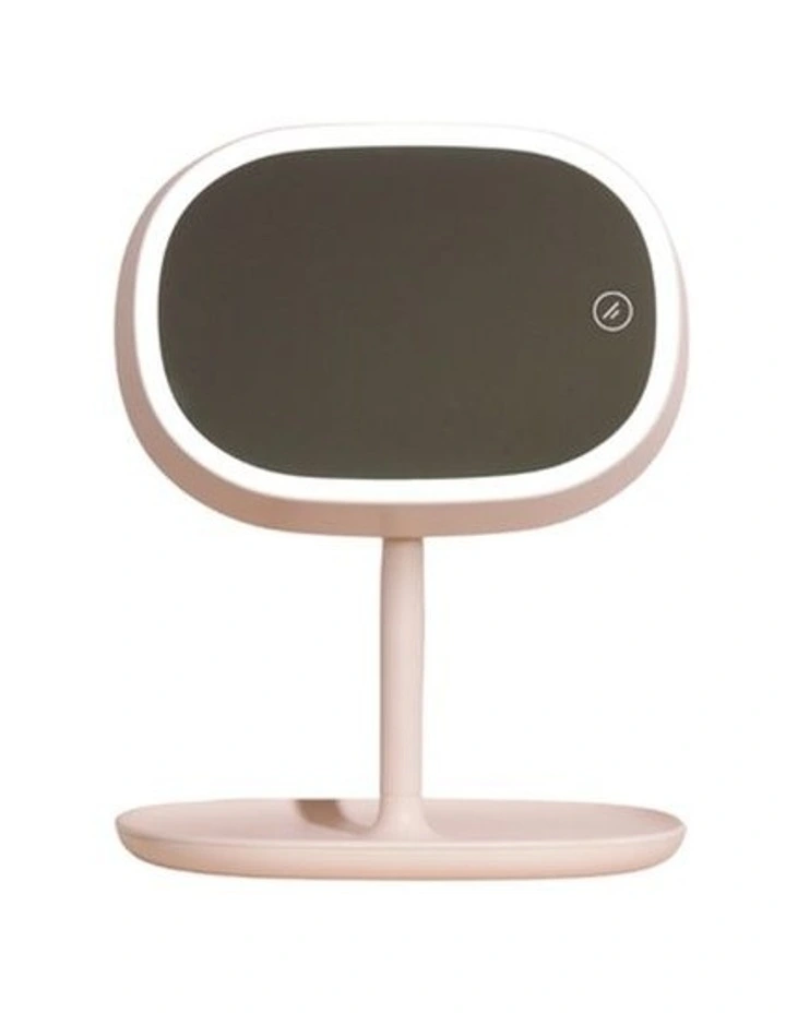 Portable Compact Make-Up Mirror with LED Light in Pink