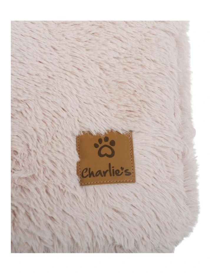 Faux Fur Crate Dog Bed in Beige