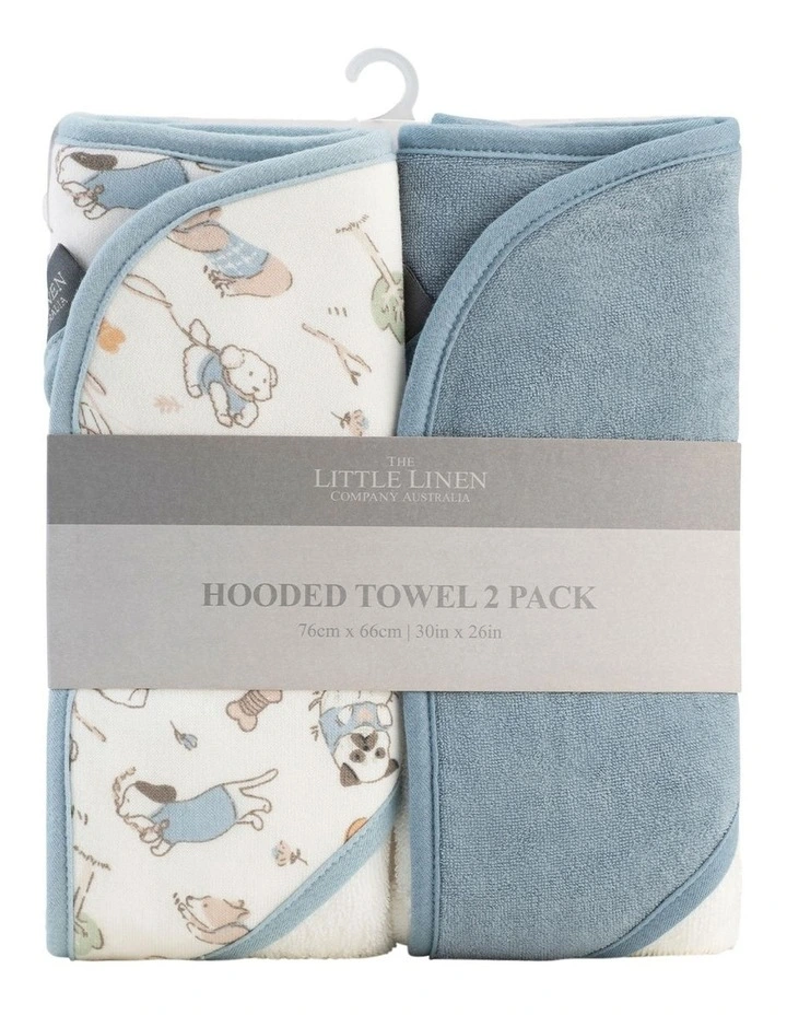 Hooded Towel 2 Pack in Dusty Blue