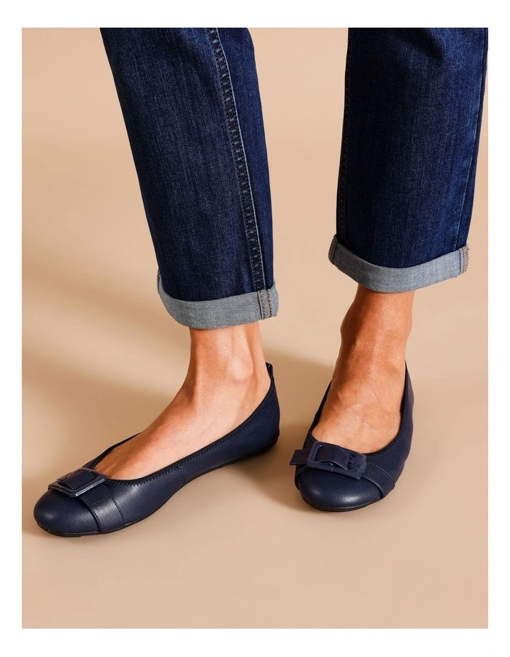 Shelby Ballet Flat in Navy