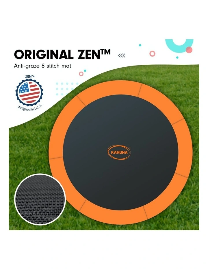 New 14ft Trampoline Free Safety Net Spring Rainbow Pad Roof Mat Ladder Basketball Orange