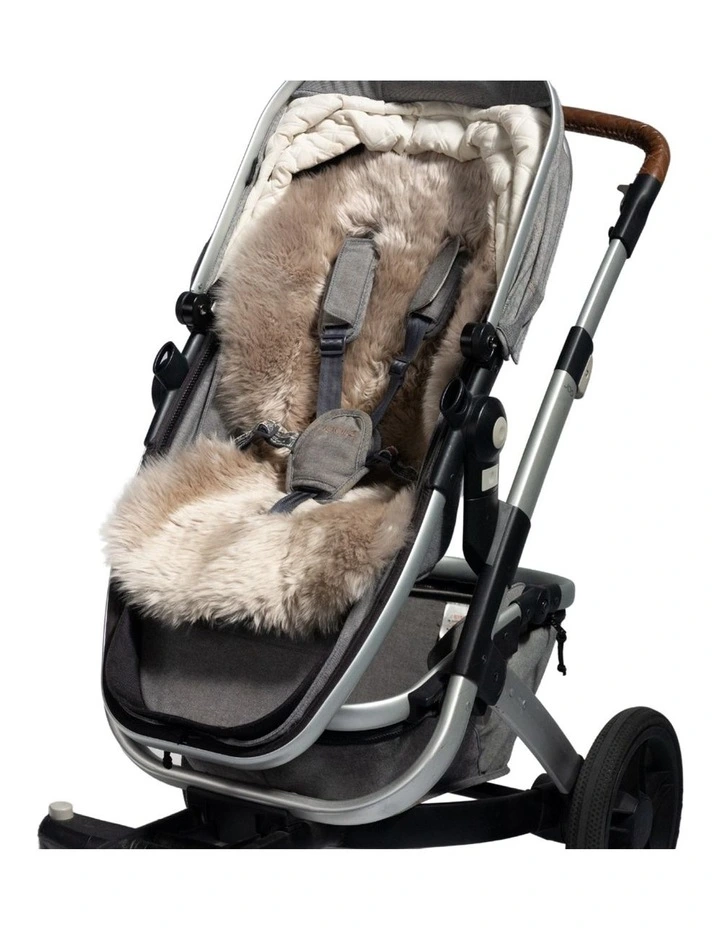 Naturally Sheepskins Luxury Lambskin Pram Liner Midi Wool in Taupe