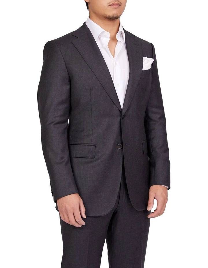 Full Canvas Plain Suit CHARCOAL REG