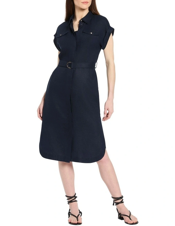 Quinn Linen Dress in Midnight