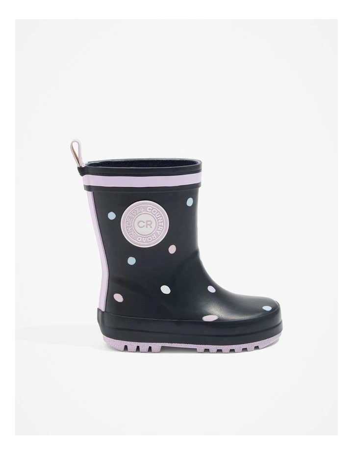 Polka Dot Gumboot in Ink