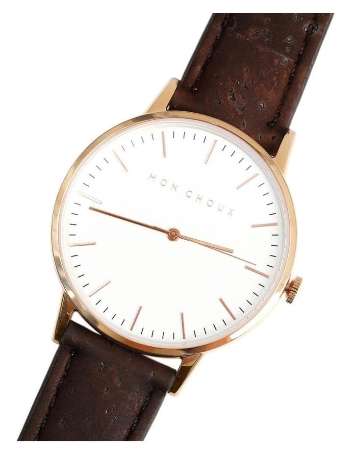 Classic Vegan Leather Watch 38mm in Rose Gold