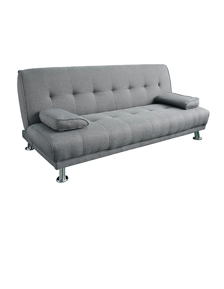 Sarantino 3 Seater Linen Sofa Bed Couch Lounge Futon Light Grey