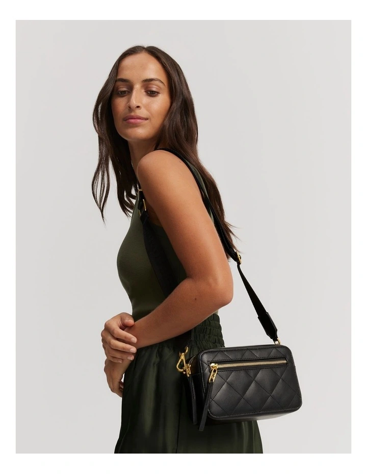 Quilted Camera Bag in Black