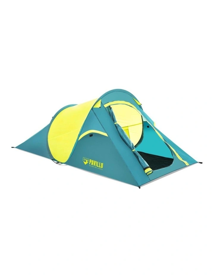 2 Person Water Resistant Pop Up Tent in Green/Yellow