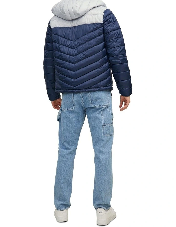 Hero Puffer Hood Jacket in Glacier Gray Blocking