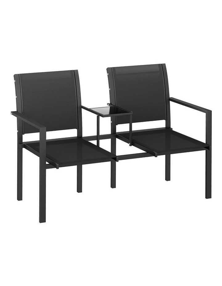Outdoor Garden Bench Loveseat in Black