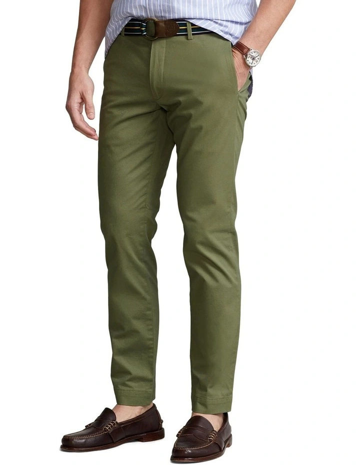 Stretch Slim Fit Chino Pant in Green