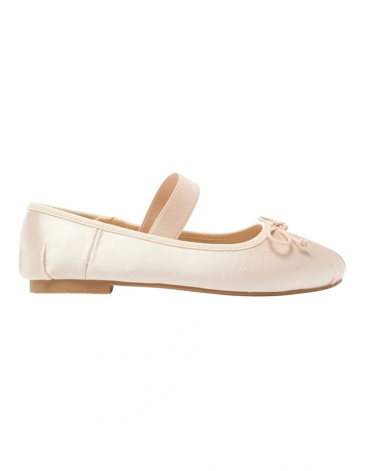 Rose Flat Ballet in Blush Satin
