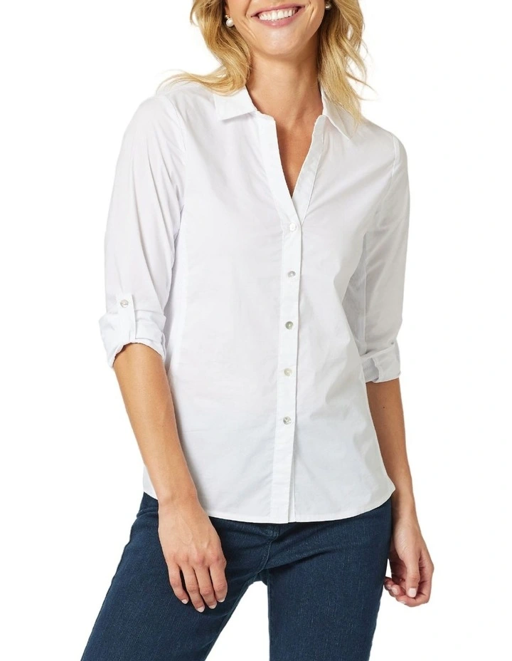 Emma Rib Shirt in White