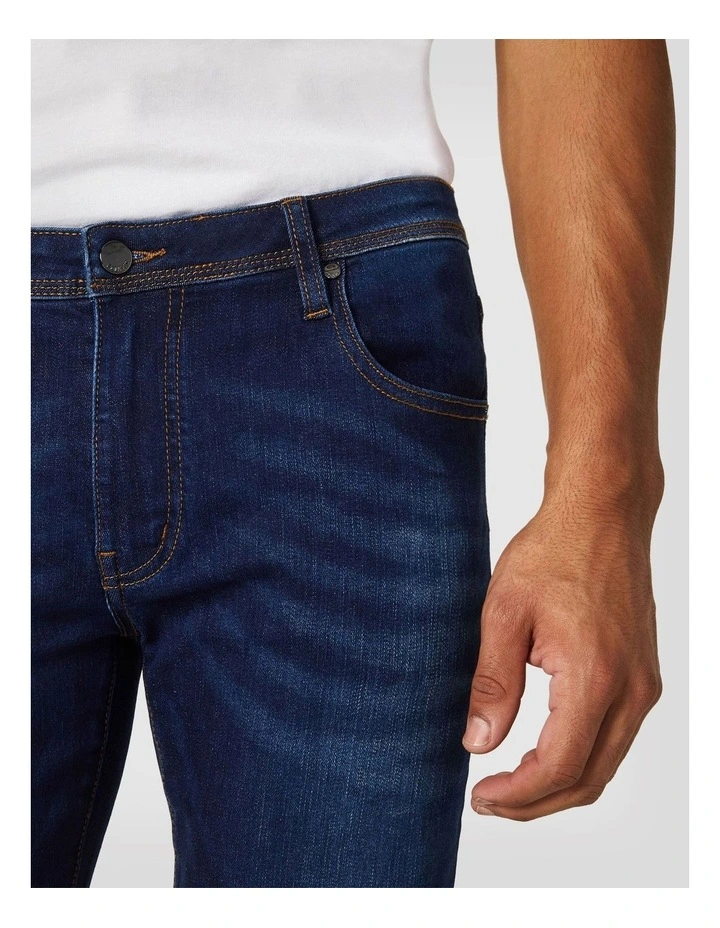 Slim Fit 5 Pocket Denim Jean in Mid Indigo