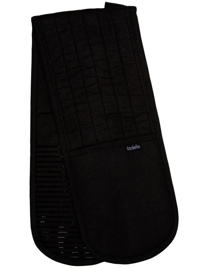 Lennox Black Double Oven Mitt in Black