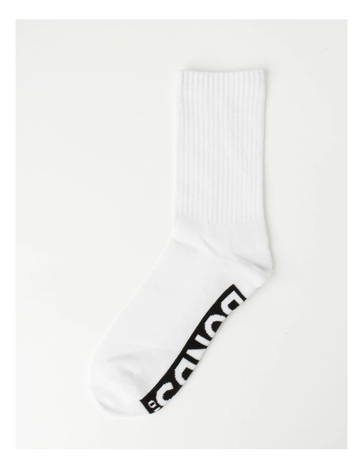 Logo Sports Crew Sock 3 Pack in White