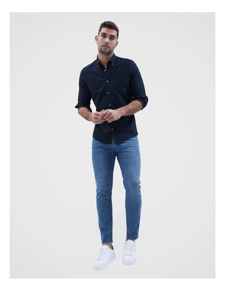 Oxford Slim Fit Shirt in Navy
