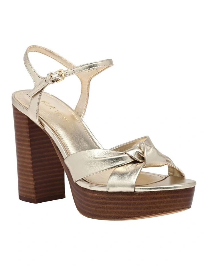 Denish Block Heel Sandal in Gold