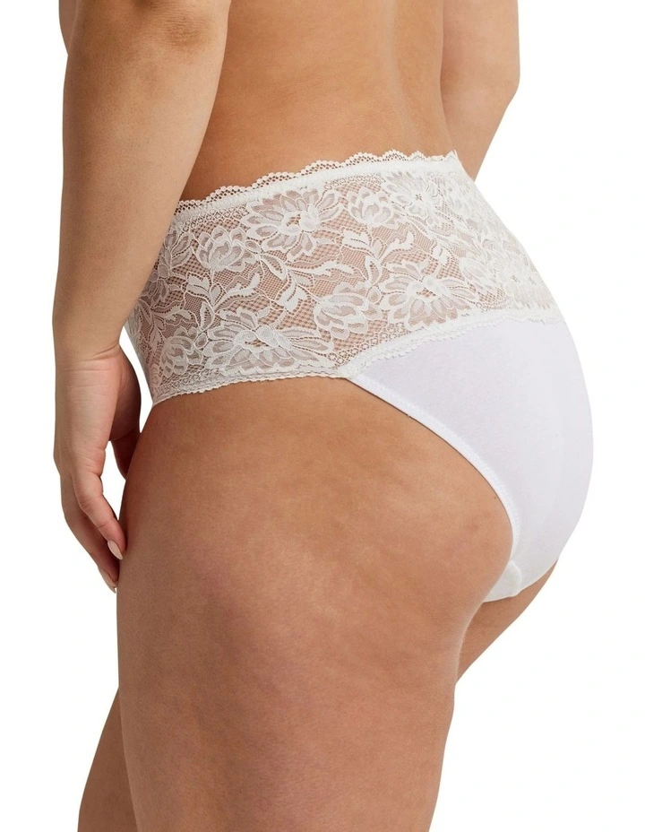 Cotton & Lace Full Brief in White