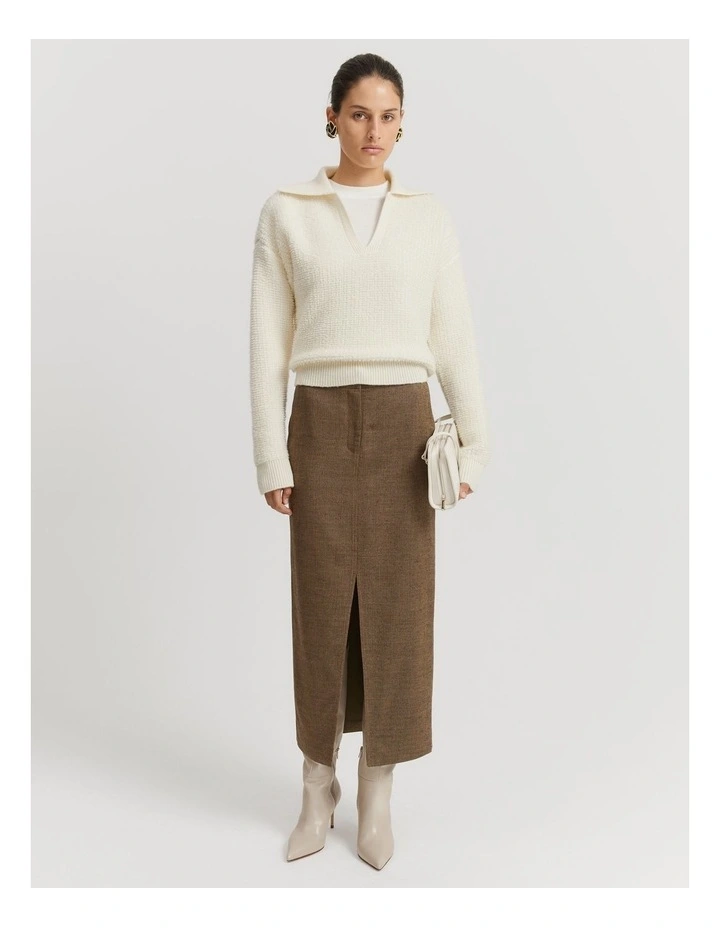 Boucle Collared Knit in Cream