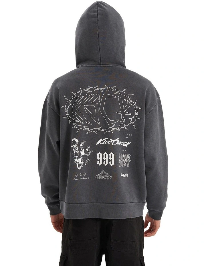 Riftborne Heavy Relaxed Hooded Sweater in Grey