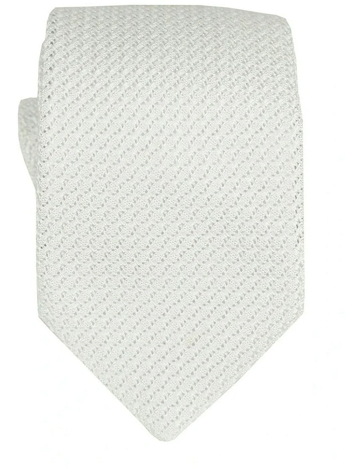 Grenadine Weave Tie in White