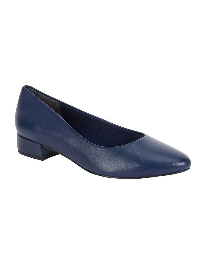 Janine Navy Glove Heeled Shoes