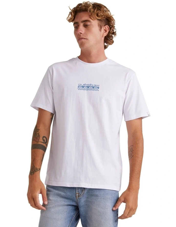 Omni Check Turn T-shirt in White