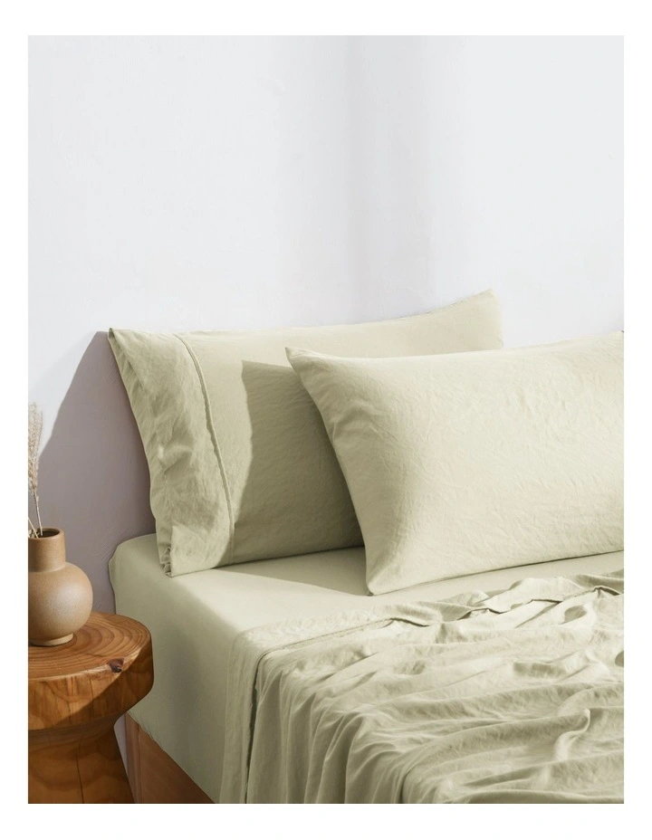 Superfine Washed Microfibre Standard Pillowcase Twin Pack in Natural