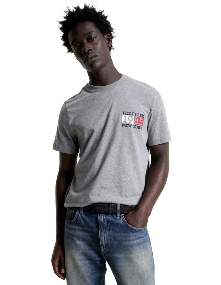 New York Logo Crew Neck T-Shirt in Grey