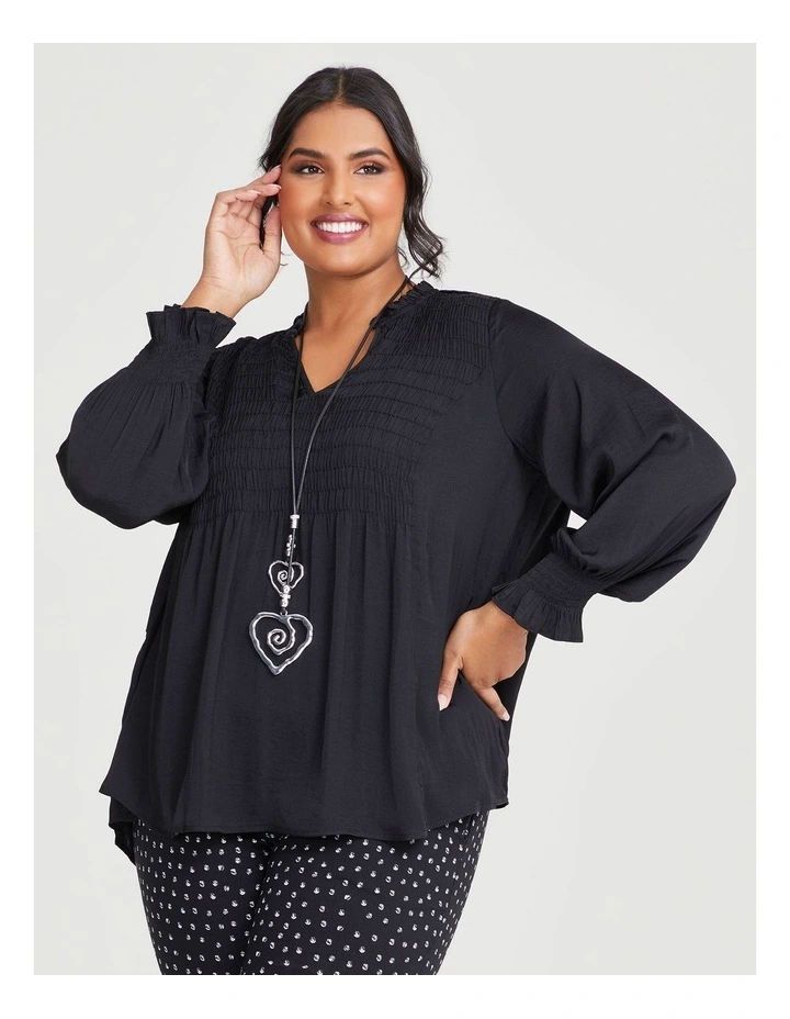 Luxe Willow Drape Top in Black