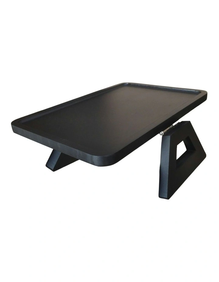 Portable Non-Slip Bamboo Sofa Arm Tray for Wide Couches in Black