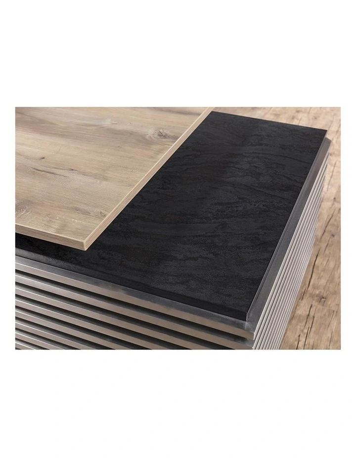 Phoenix Executive Desk with Left Return in Warm Oak & Black