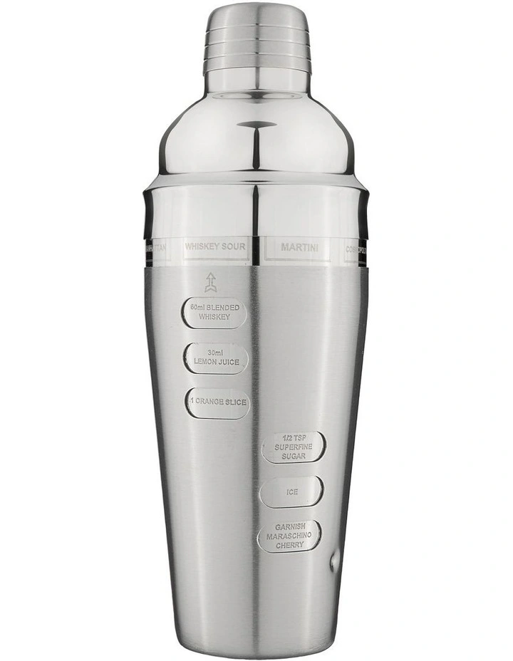 Aurora Recipe Cocktail Shaker in Silver