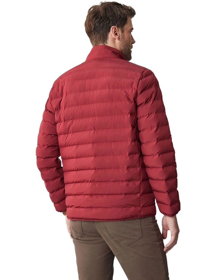 Heatseal Puffer Jacket in Dark Red