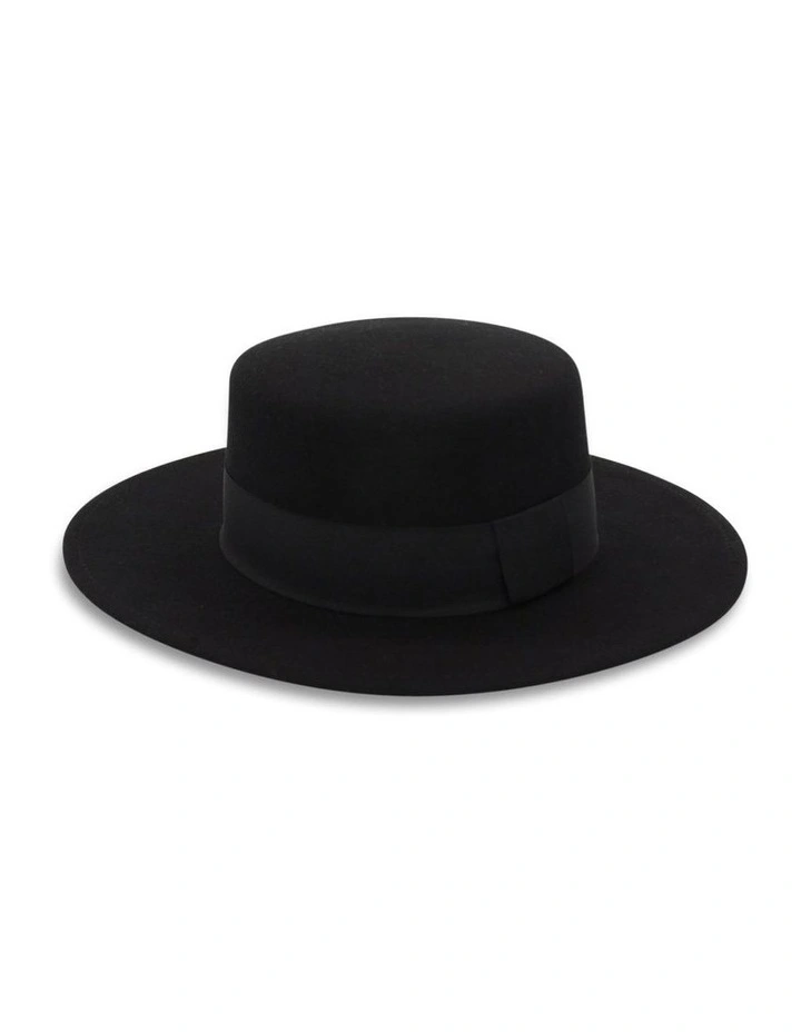 Meadow Boater Hat in Black