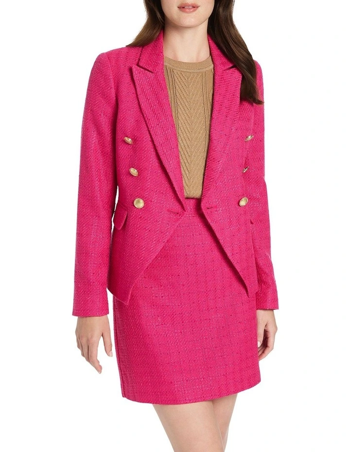 Alexis Tweed Jacket in Pink