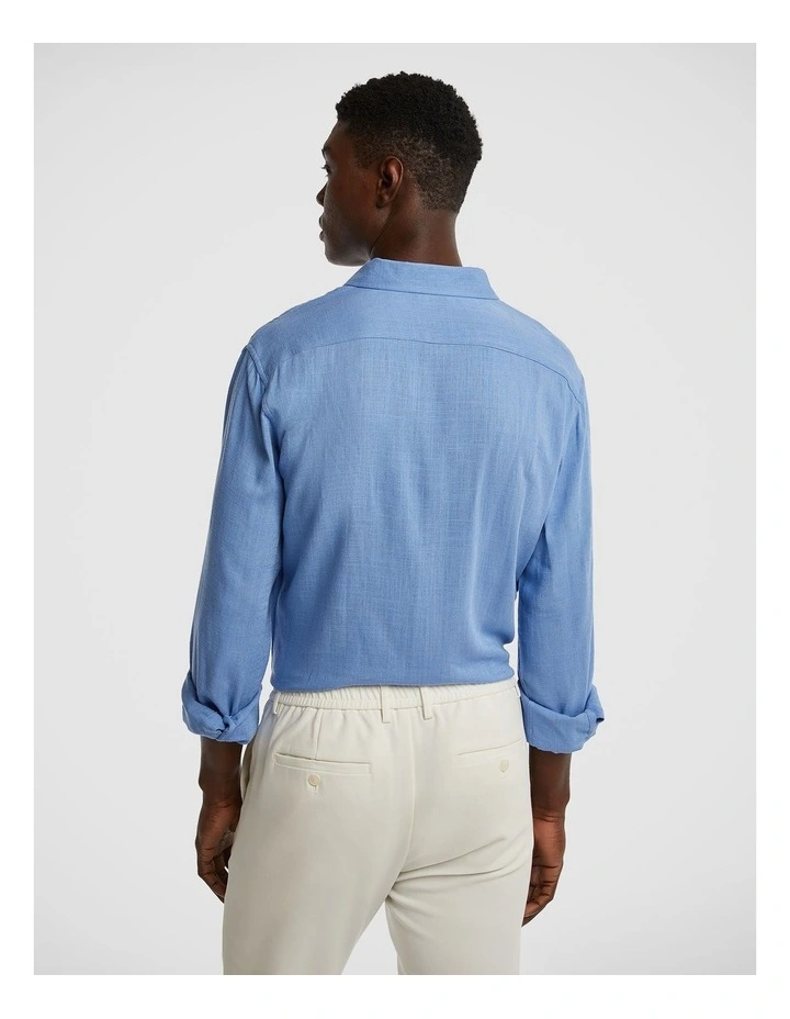 Vincent Viscose Blend Shirt in Blue