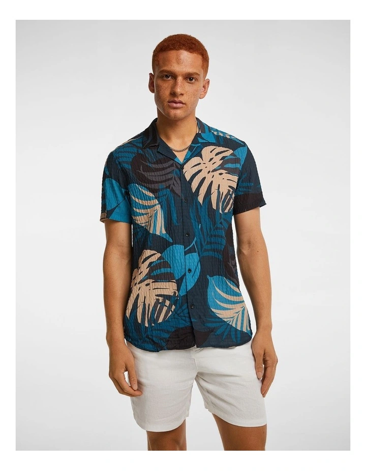 Fabioz Print Shirt in Teal