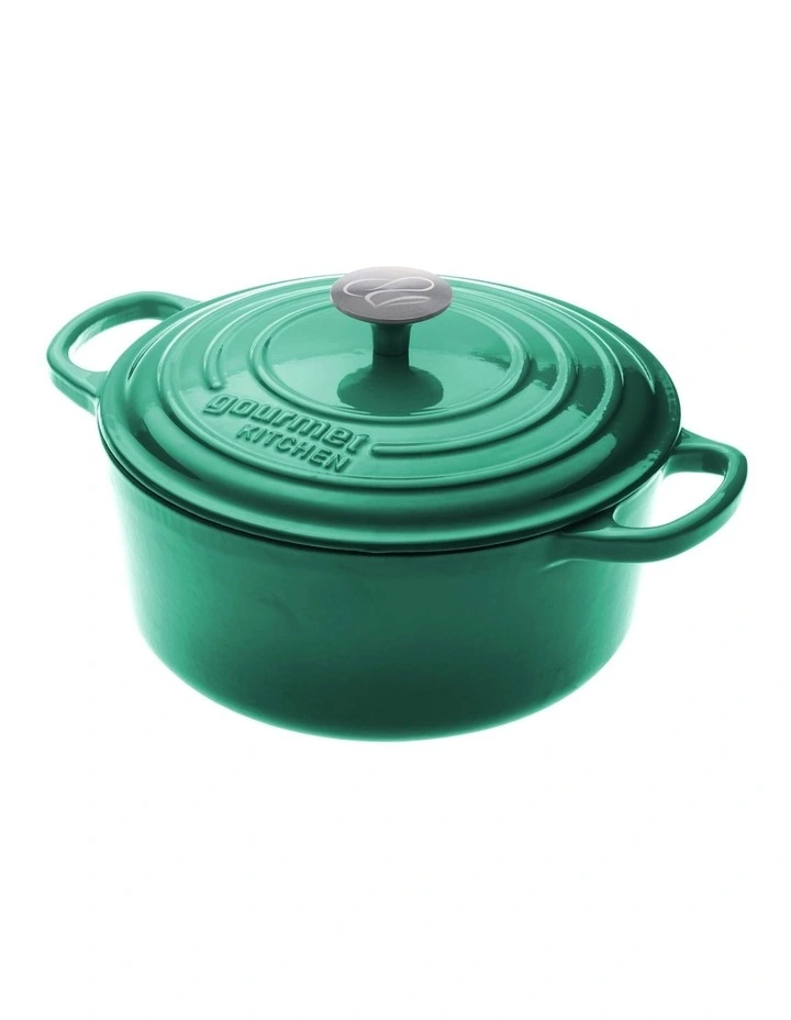 Cast Iron 24cm Casserole in Eden Green