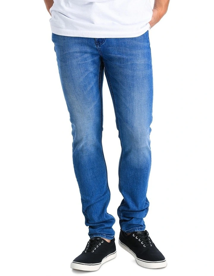 Z-One Tapered Leg Skinny Jeans in Blue