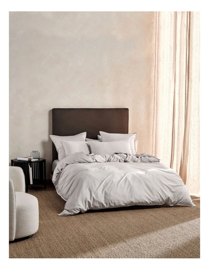 Nara 400TC Bamboo Cotton Quilt Cover Set in Silver