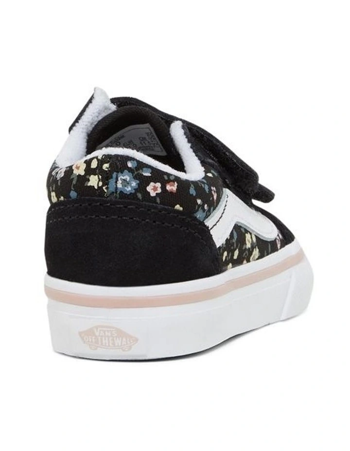 Old Skool V Flowers Infant Sneakers in Black