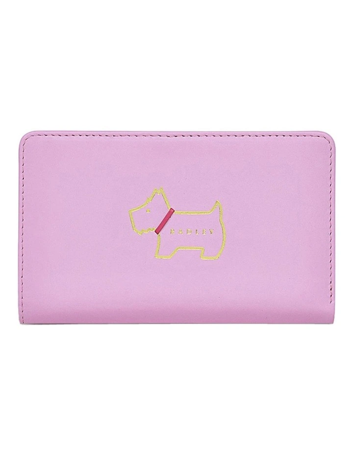 Heritage Dog Outline Medium Bifold Purse in Sugar Pink