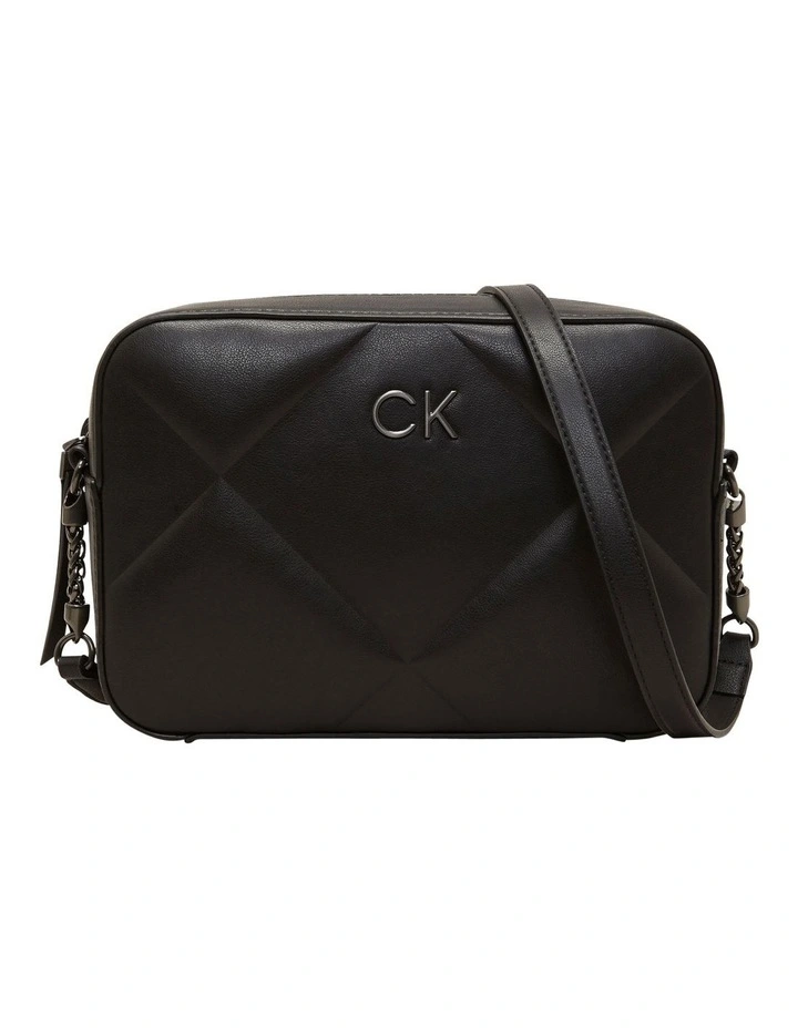 Re-Lock Quilt Camera Crossbody Bag in Black