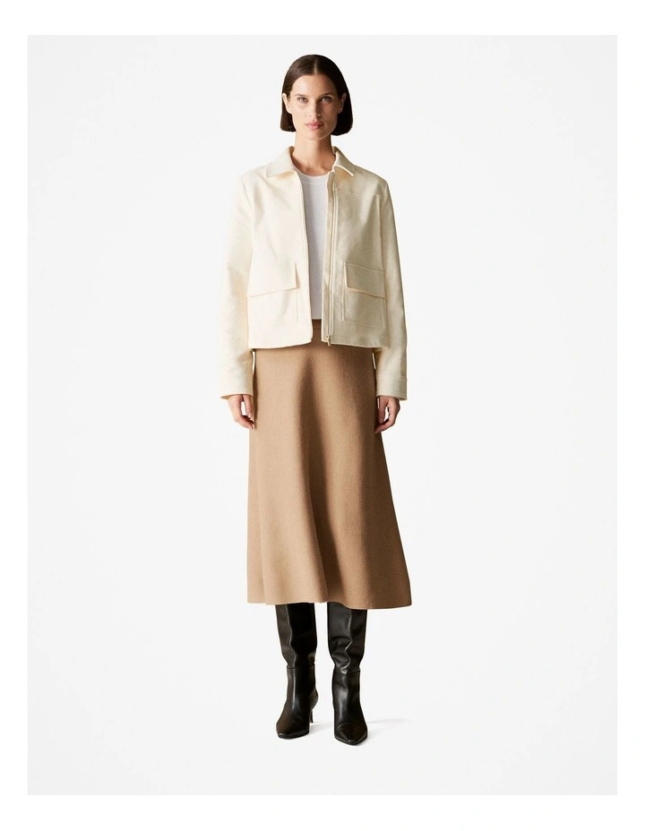 Corduroy Zip Through Jacket in Vanilla