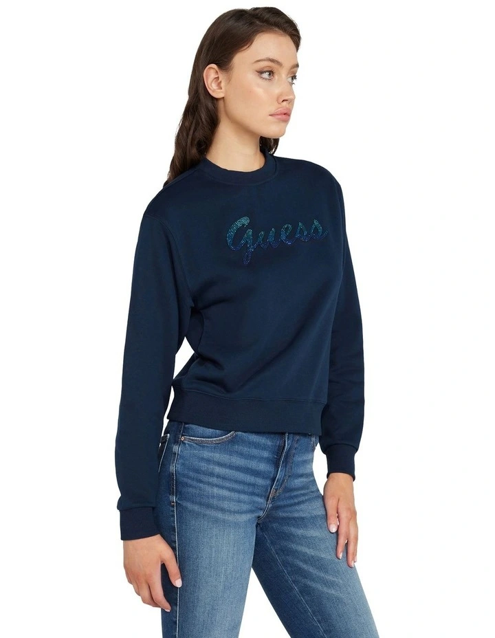 Shiny Sweatshirt in Blackened Blue