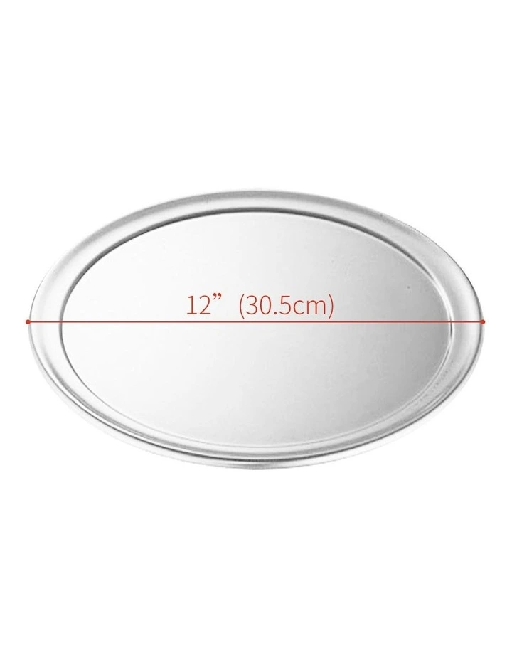 Round Aluminum Steel Pizza Tray 12inch in Silver